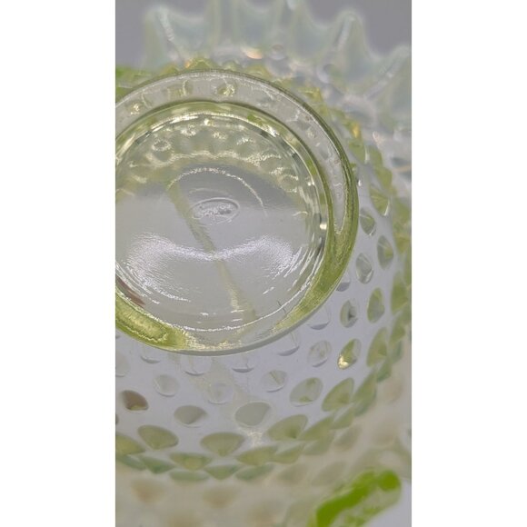 Vintage Yellow Fenton Uranium Glass Hobnail Basket Glows UV MCM - Picture 15 of 16